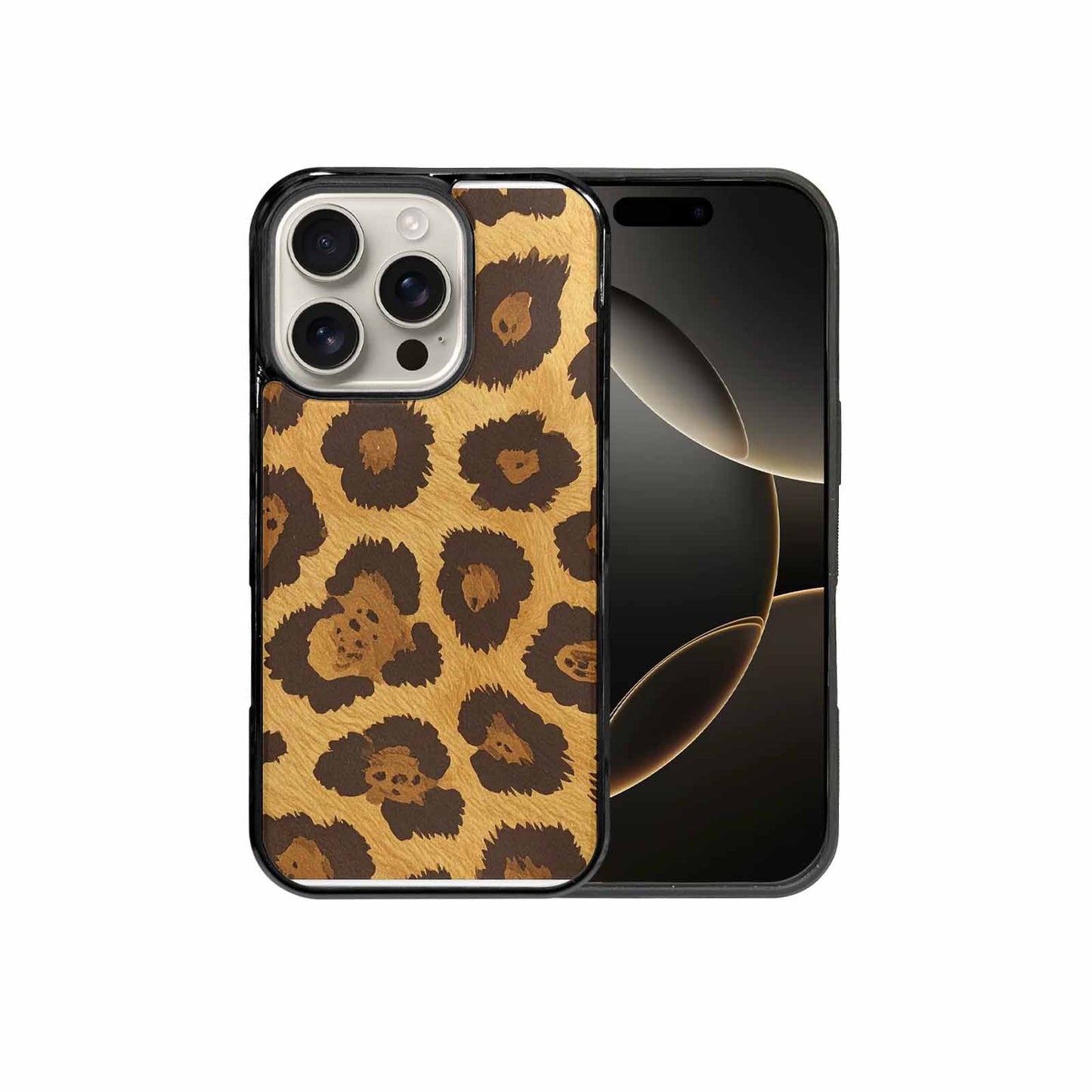 iPhone 16 Pro Case — Classic Leopard Print Warm Golden Tan, Personalized Phone Case