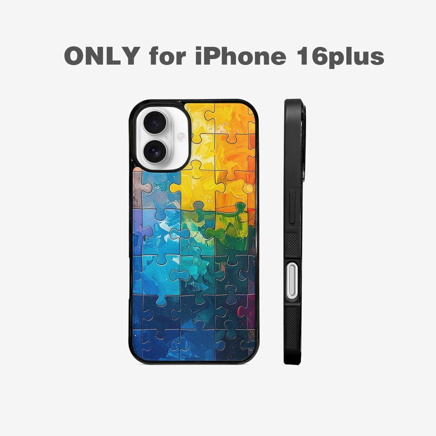 iPhone 16 Plus Case — Autism Puzzle Pieces Puzzle Piece Pattern, Personalized Phone Case