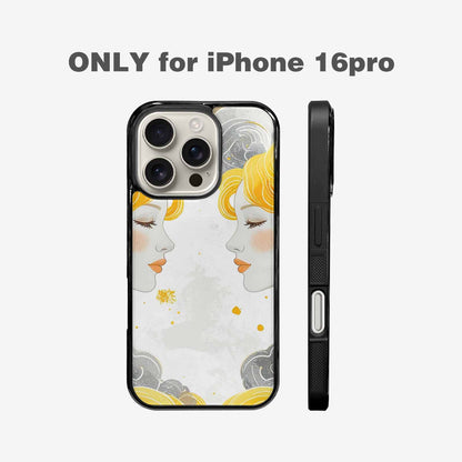 iPhone 16 Pro Case — Gemini Twins Zodiac Pattern Seamless Repeat, Unique Phone Case Design