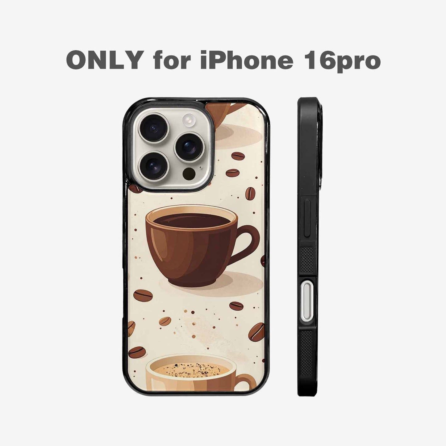 iPhone 16 Pro Case — Coffee Cup And Bean Pattern Seamless, Customized Protective Case