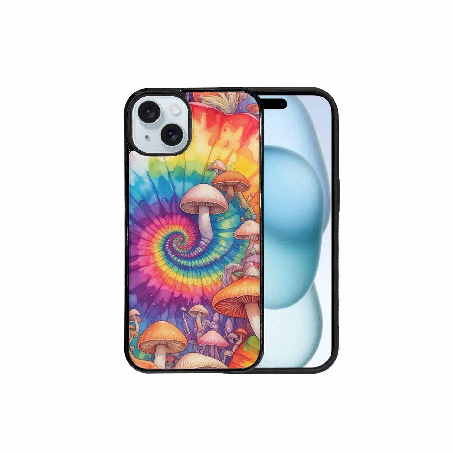 iPhone 15 Plus Case — Mushrooms Tie Dyemushrooms Pat 3w3, Custom Print Case Cover