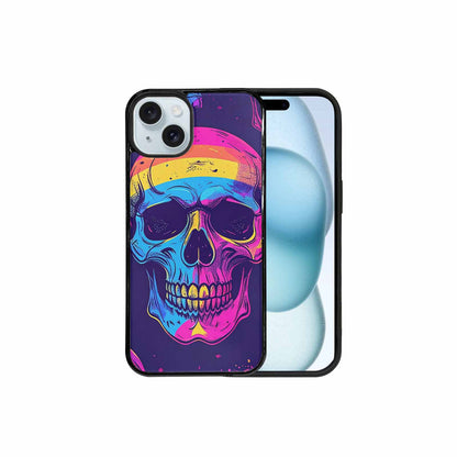 iPhone 15 Plus Case — Pride Flag Skulls Seamless Pattern Vibrant, Custom Print Case Cover