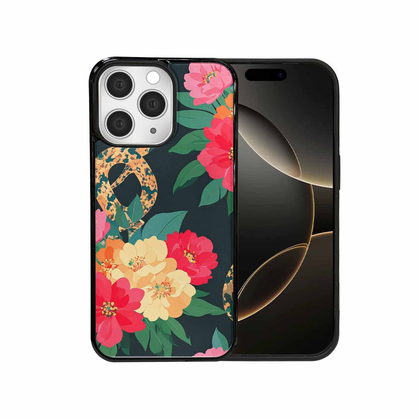 iPhone 15 Pro Max Case — Floral Snake Print, Custom Print Case Cover