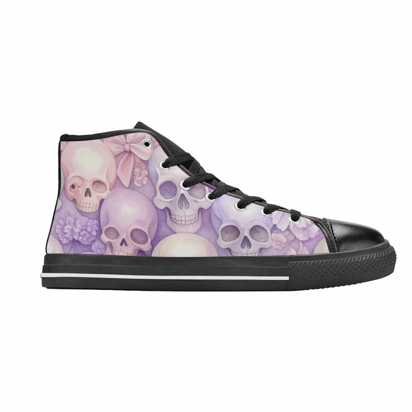 MEN'S Skulls - Pastel High Top Canvas Grunge Custom Sneakers