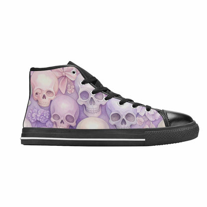 MEN'S Skulls - Pastel High Top Canvas Grunge Custom Sneakers
