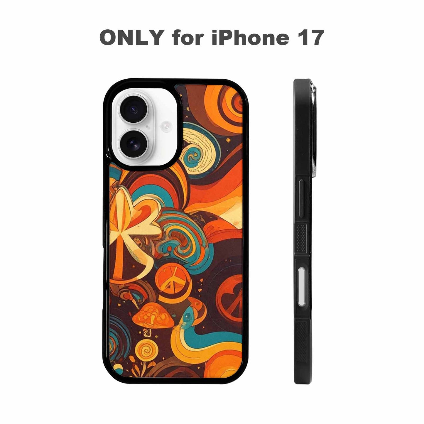 iPhone 17 Case — Small Groovy Peace Sign Original Art, Unique Phone Case Design