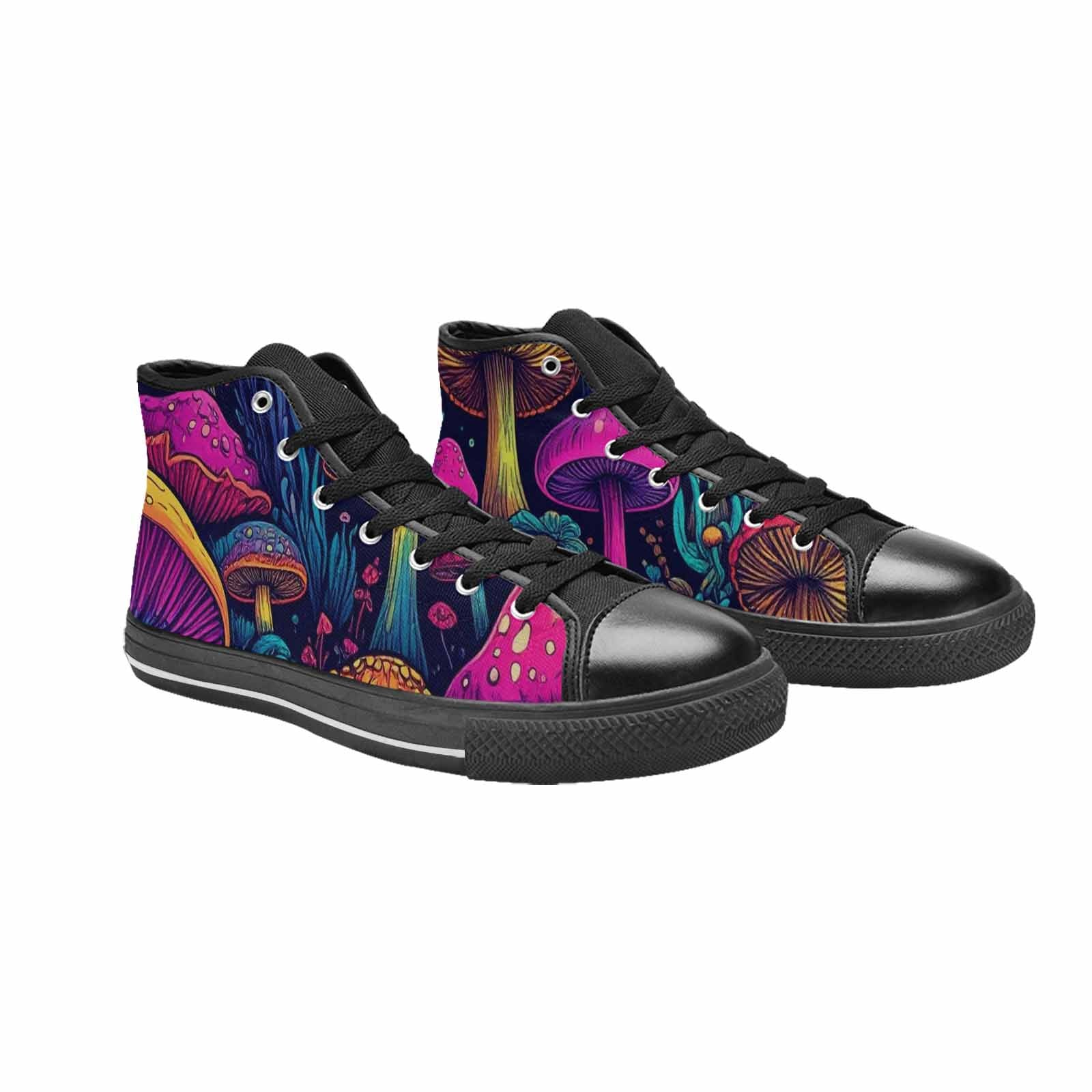 MEN'S Psychedelic Mushroom High Top Canvas Surreal Custom Shoes