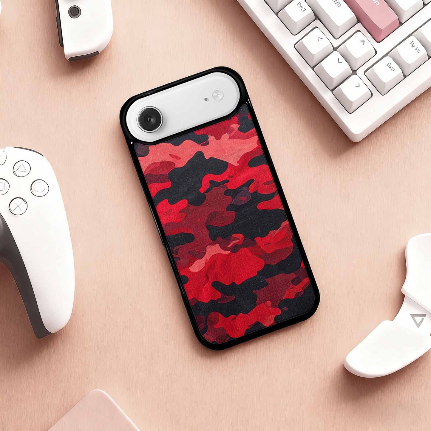 iPhone 17 Air Case — Tactical Camo Red Black Custom Camo, Custom Designed Case Cover