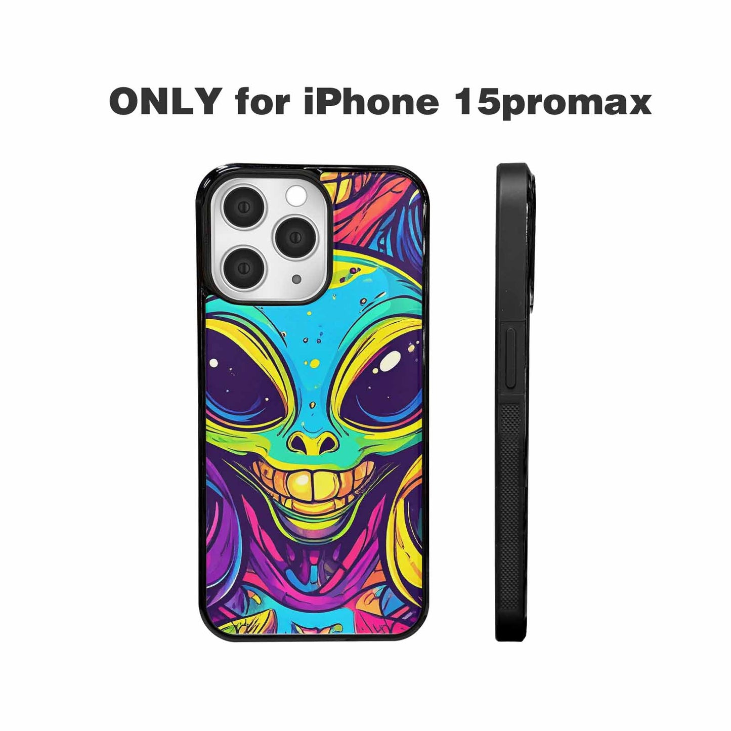 iPhone 15 Pro Max Case — Alien Ufo Cartoon, Custom Art Phone Cover