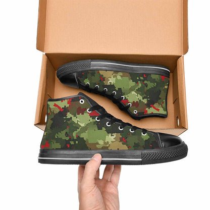 WOMEN'S Military Camouflage Blotch High Top Canvas Dark Academia Custom Shoes