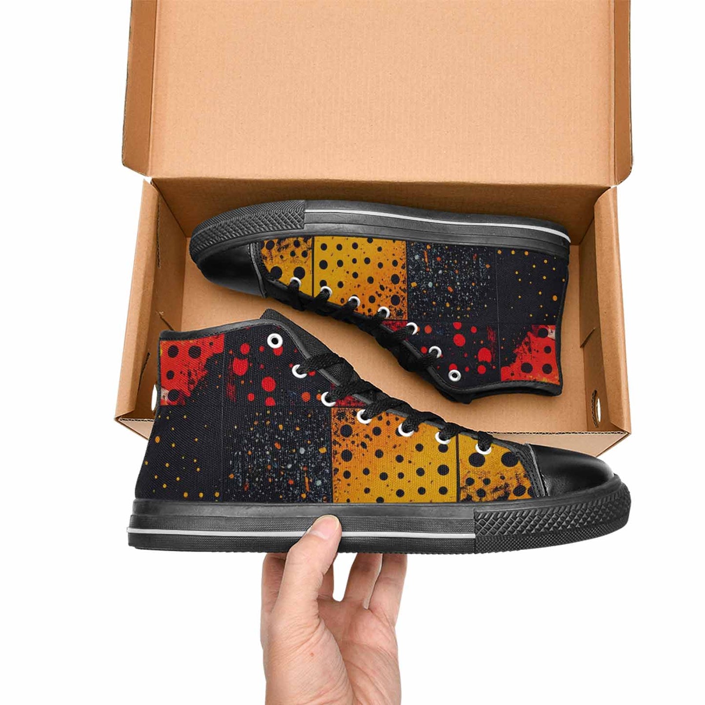 MEN'S Comic Book Halftone High Top Canvas Surreal Shoes