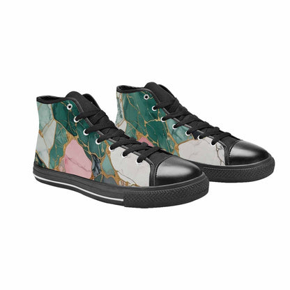 MEN'S Marble Stone Texture High Top Canvas Aesthetic Custom Sneakers