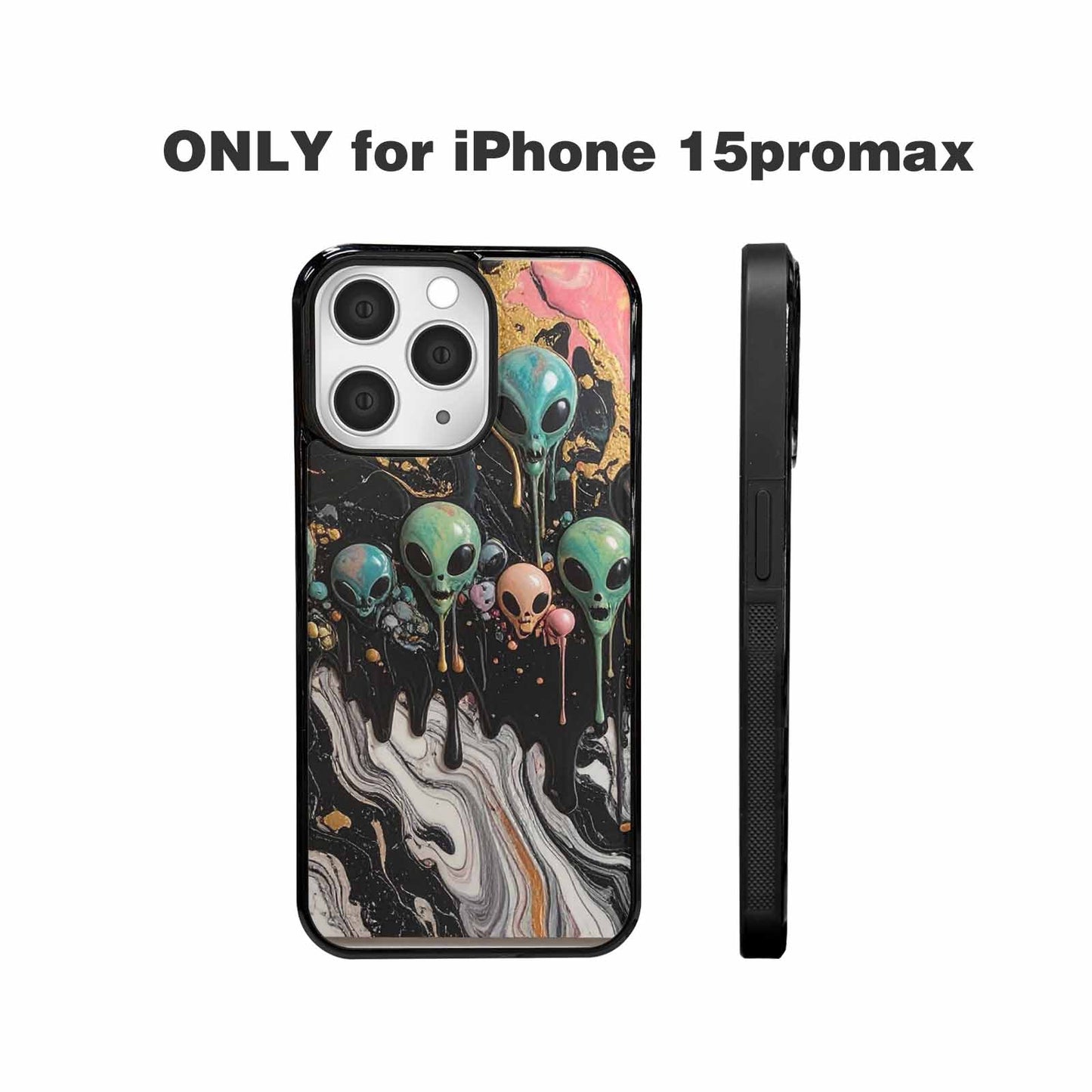 iPhone 15 Pro Max Case — Aliens Marblemelting Aliens Pa Ciq, Custom Made Phone Cover