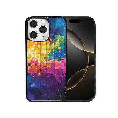 iPhone 15 Pro Max Case — Pixel Art 8 Bit Burst Pattern, Custom Print Case Cover