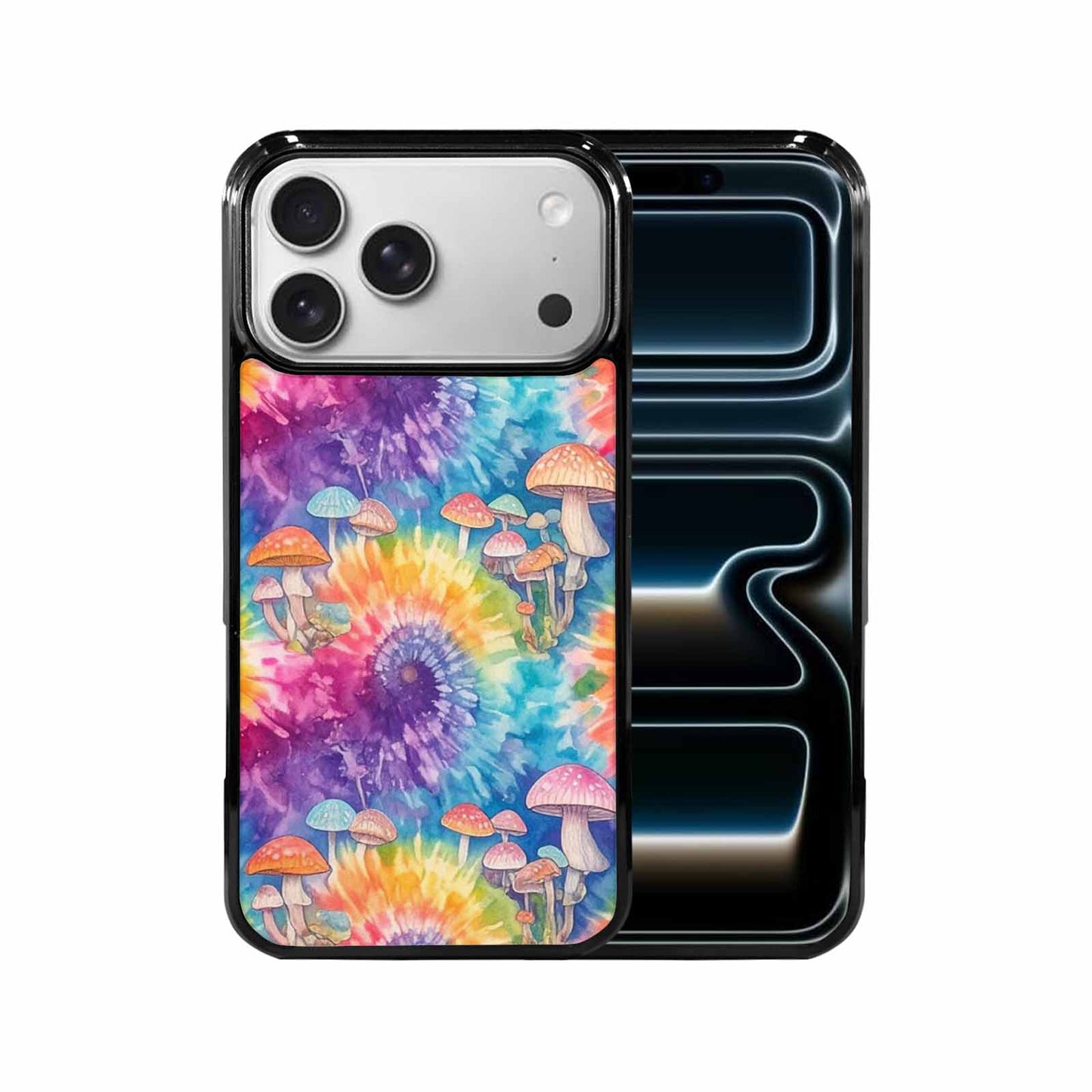 iPhone 17 Pro Max Case — Mushrooms Tie Dyemushrooms Pat Tie Dye, Customized Protective Case