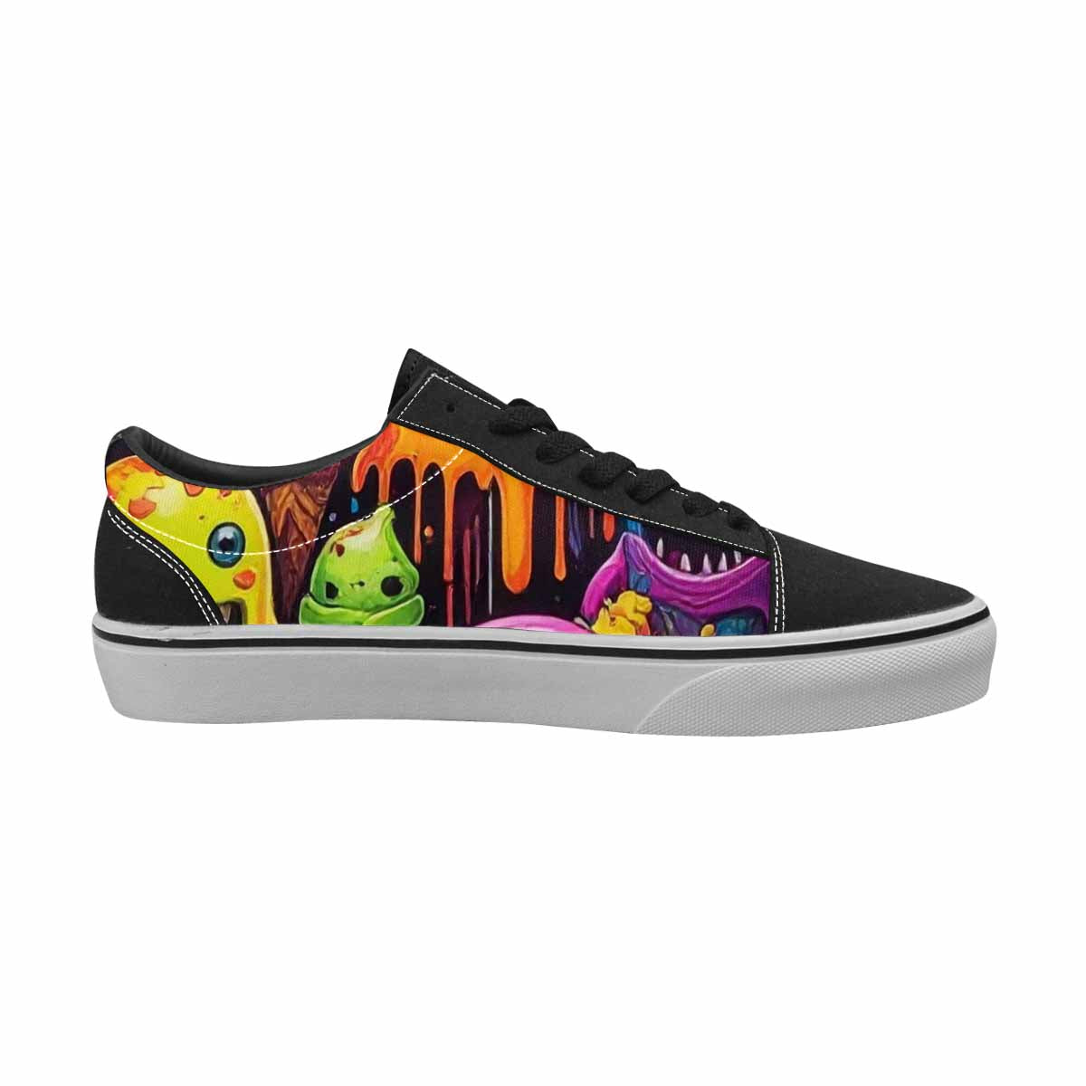 WOMEN'S Ice Cream Monsters  Lace-Up Canvas Neon Fantasy Custom Shoes