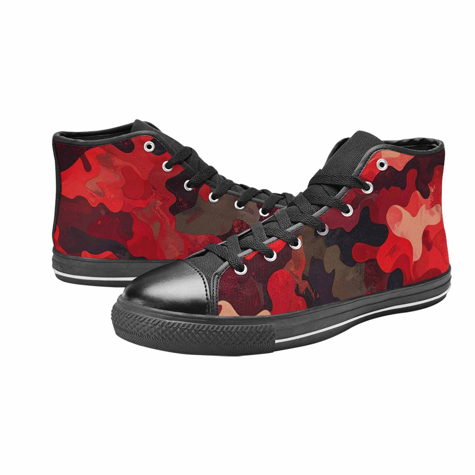 WOMEN'S Military Camouflage Blotch High Top Canvas Vibrant Chaos Custom Shoes