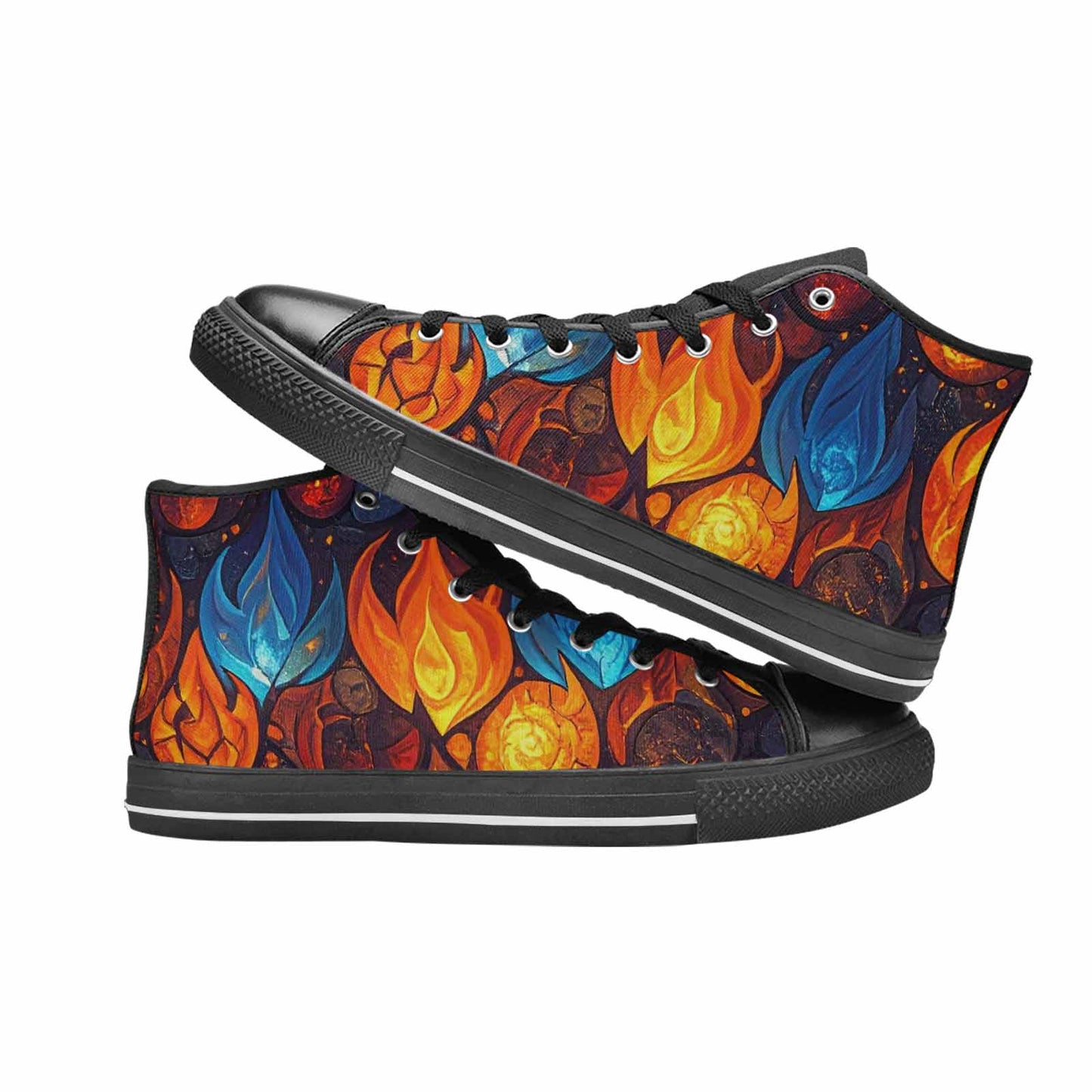 MEN'S Fire Flame High Top Canvas Aesthetic Sneakers