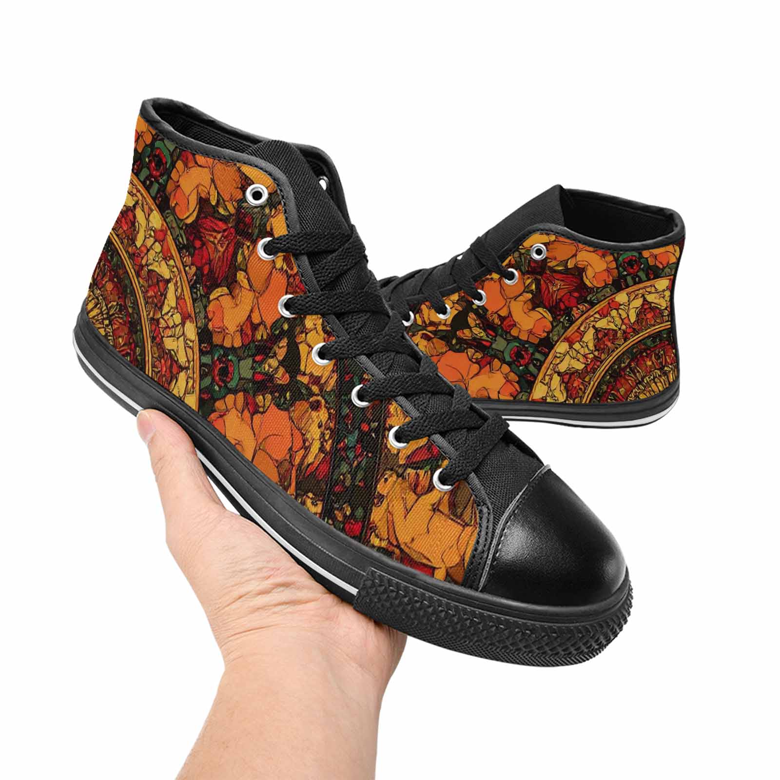 MEN'S Mandala Lions High Top Canvas Surreal Sneakers