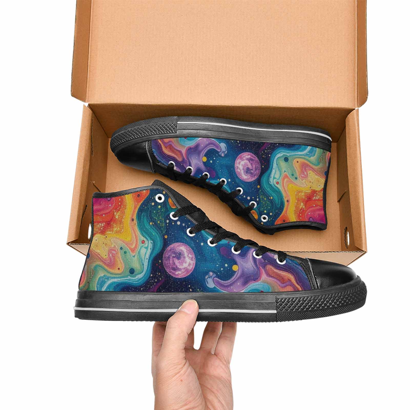 MEN'S Galaxy Art - High Top Canvas Vivid Shoes