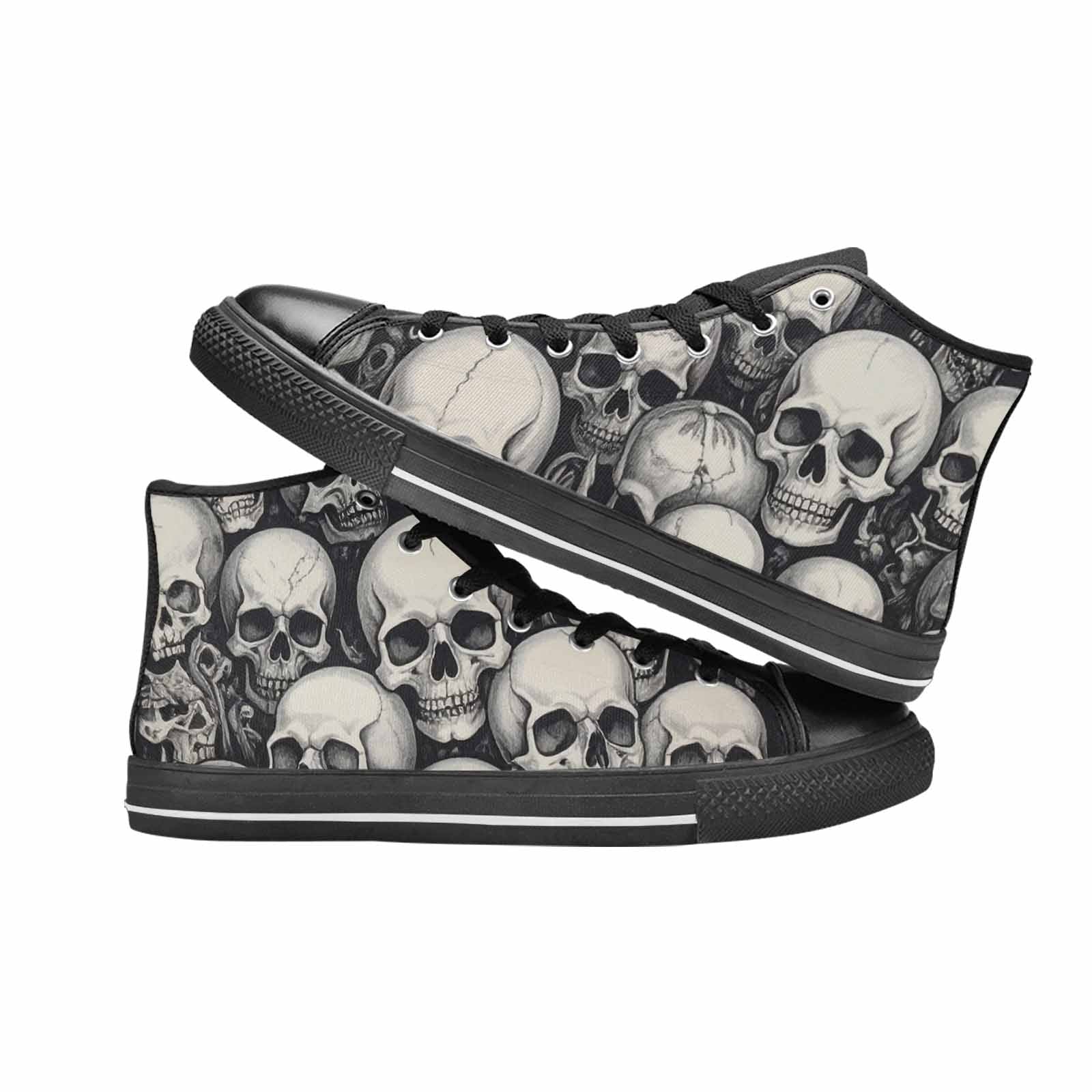 WOMEN'S Skulls - Classic High Top Canvas Neon Fantasy Custom Sneakers