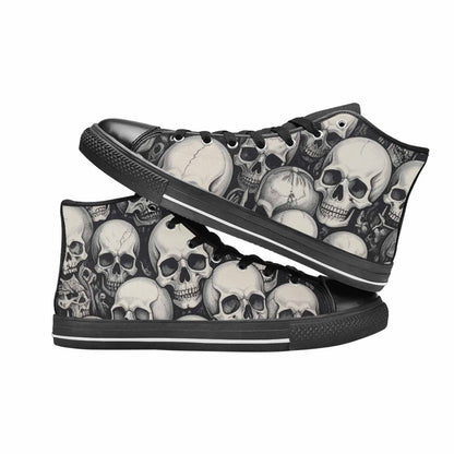 WOMEN'S Skulls - Classic High Top Canvas Neon Fantasy Custom Sneakers