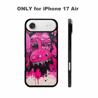 iPhone 17 Air Case — Black Pink Ink Monsters General Cartoon, Custom Made Phone Cover