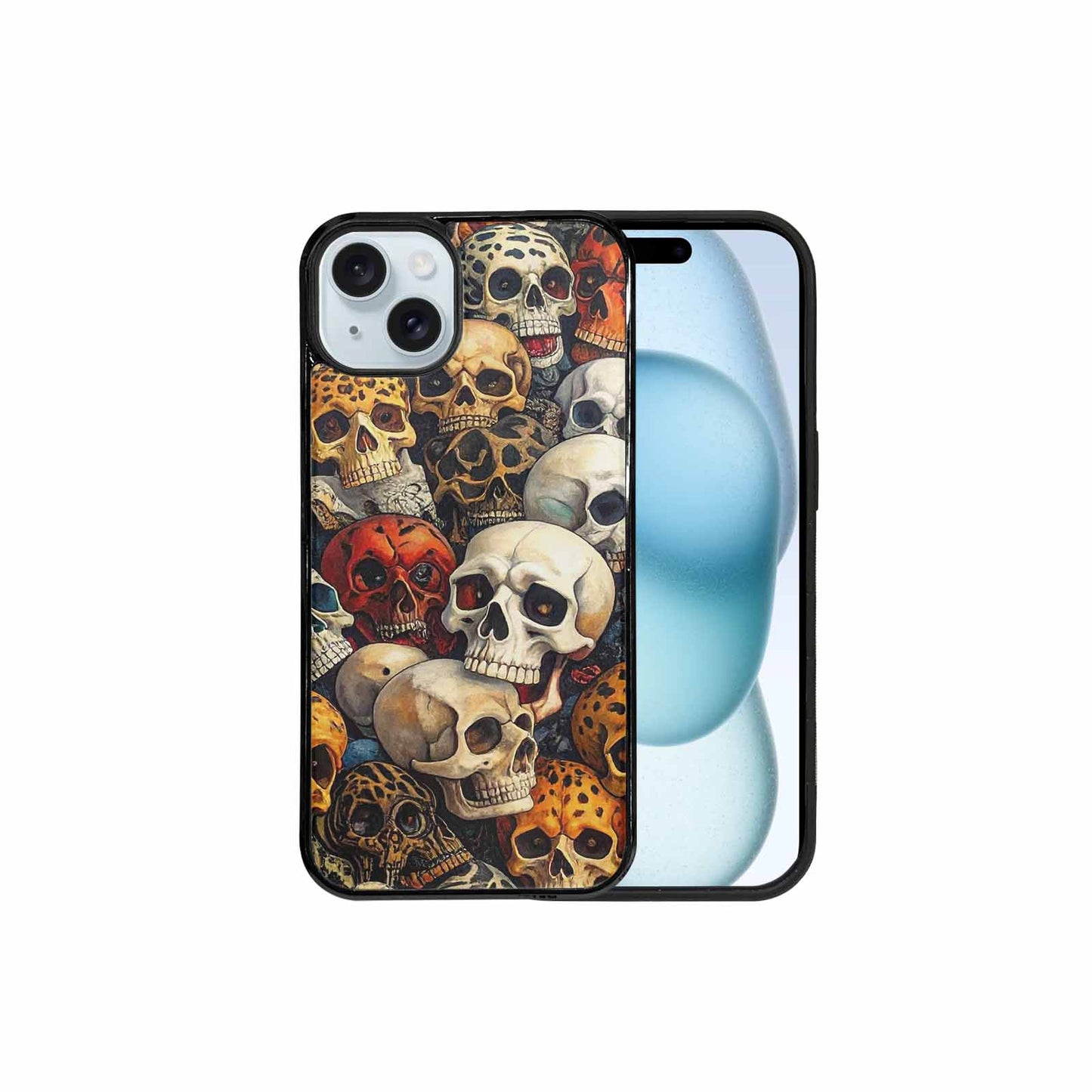 iPhone 15 Plus Case — Skulls Pattern Hundreds Of Sma 1q9, Custom Print Case Cover
