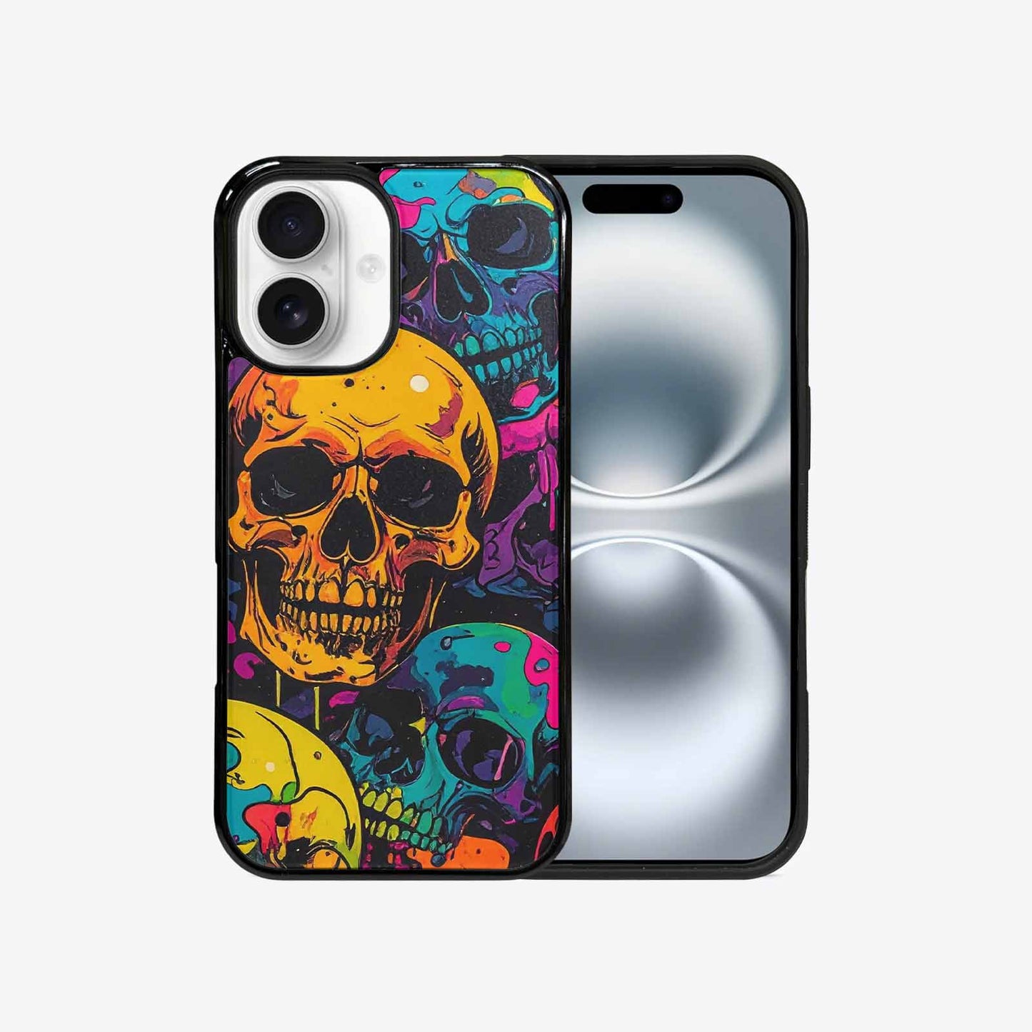 iPhone 16 Case — 1000s Of Skulls Digital Camo Drip, Custom Phone Case