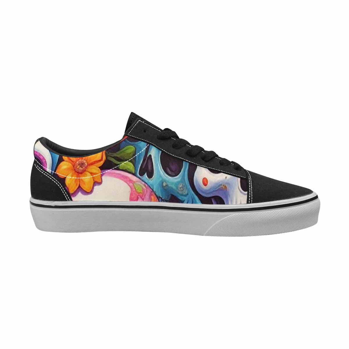 WOMEN'S Sugar Skulls Melting Sugar Lace-Up Canvas Surreal Shoes