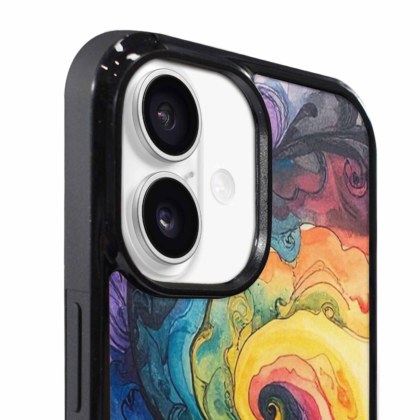 iPhone 17 Case — Black &amp; Blue Ink Tie Dye, Custom Phone Case