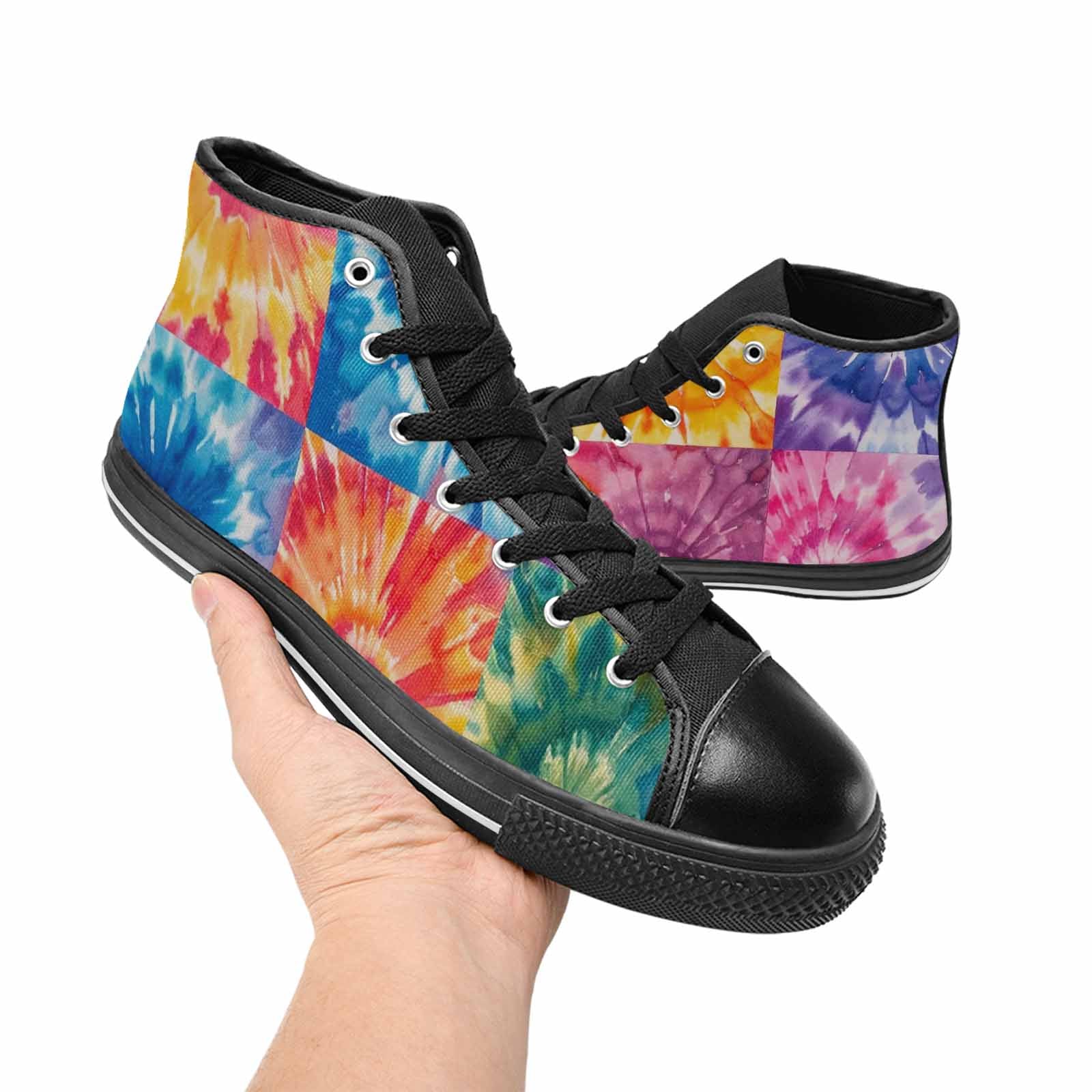 MEN'S Tie Dye Swirl High Top Canvas Dark Academia Sneakers