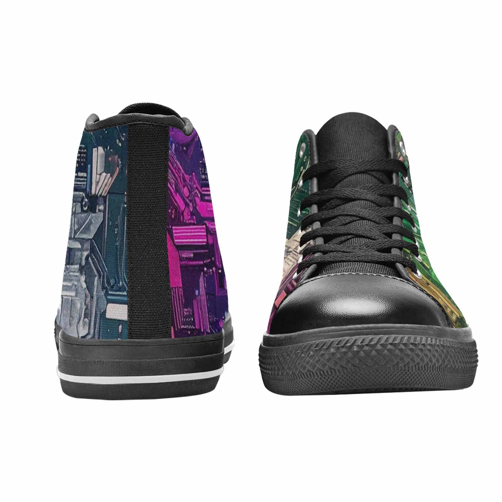 WOMEN'S Circuit Board Cyberpunk High Top Canvas Aesthetic Custom Shoes