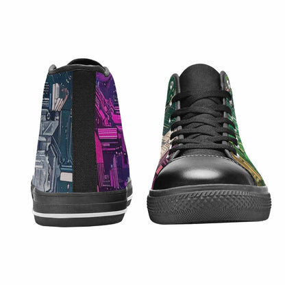 WOMEN'S Circuit Board Cyberpunk High Top Canvas Aesthetic Custom Shoes