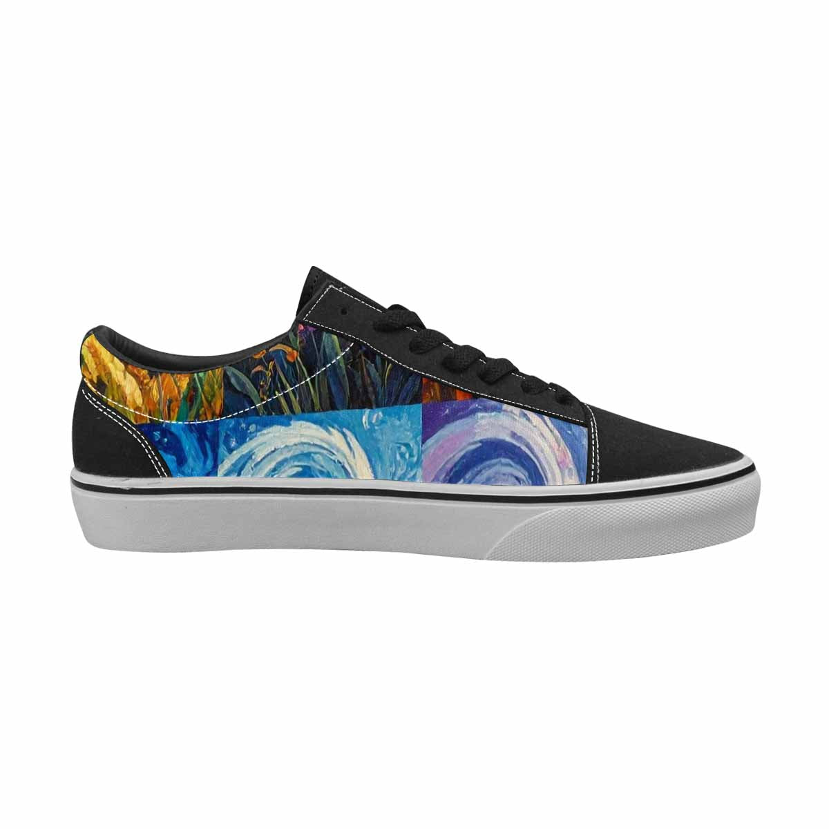 WOMEN'S Van Gogh-Style Swirl Canvas Lace-Up Vibrant Chaos Custom Sneakers