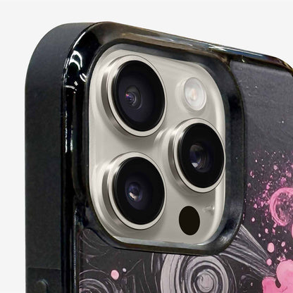 iPhone 16 Pro Case — Van Gogh Swirl Black Pink Ink, Customized Protective Case