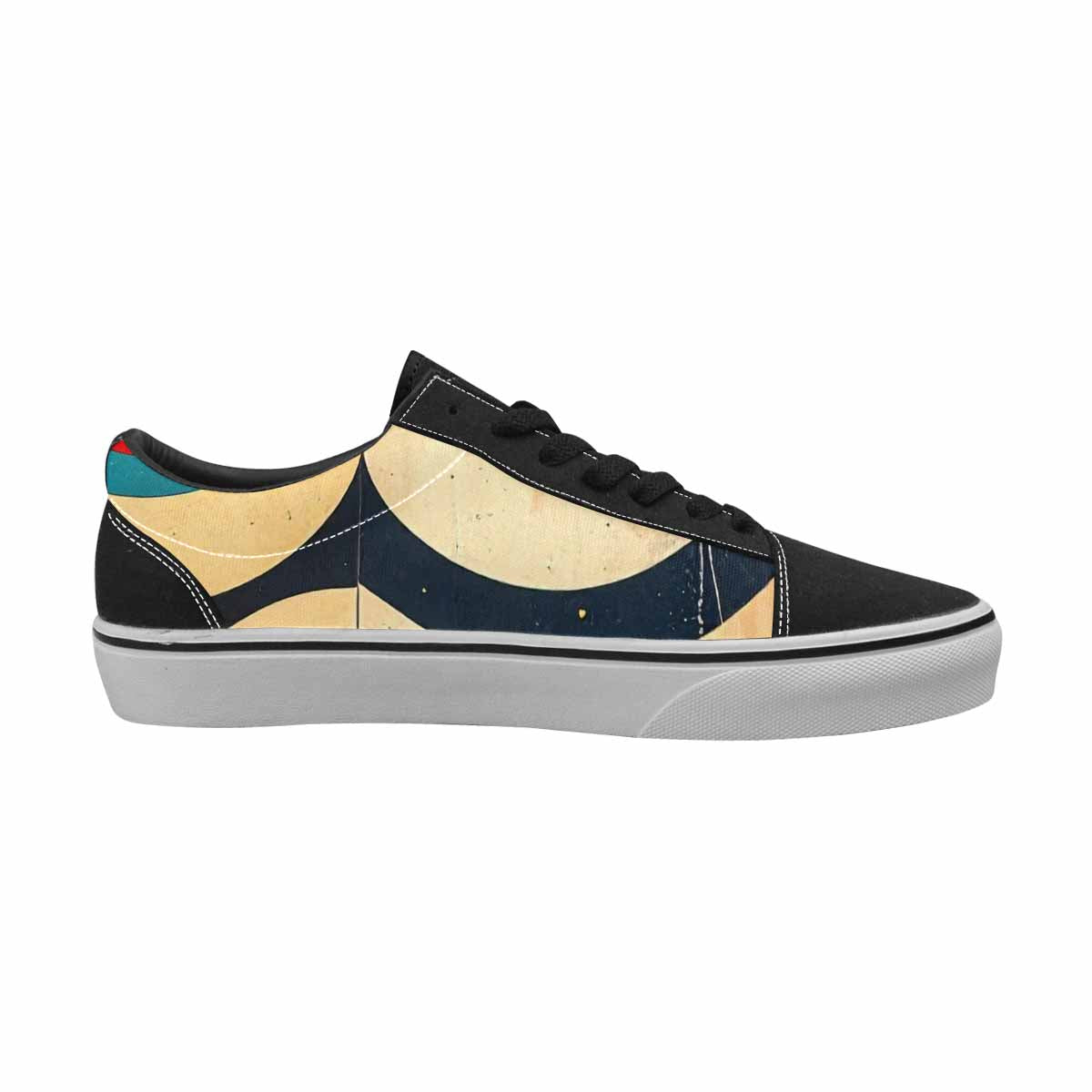 WOMEN'S Retro Wave Scallop Stripe Lace-Up Canvas Melting Art Sneakers