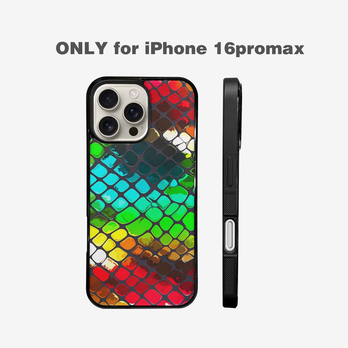iPhone 16 Pro Max Case — Snake Print Dark Seamless Pattern Vibrant, Custom Phone Case