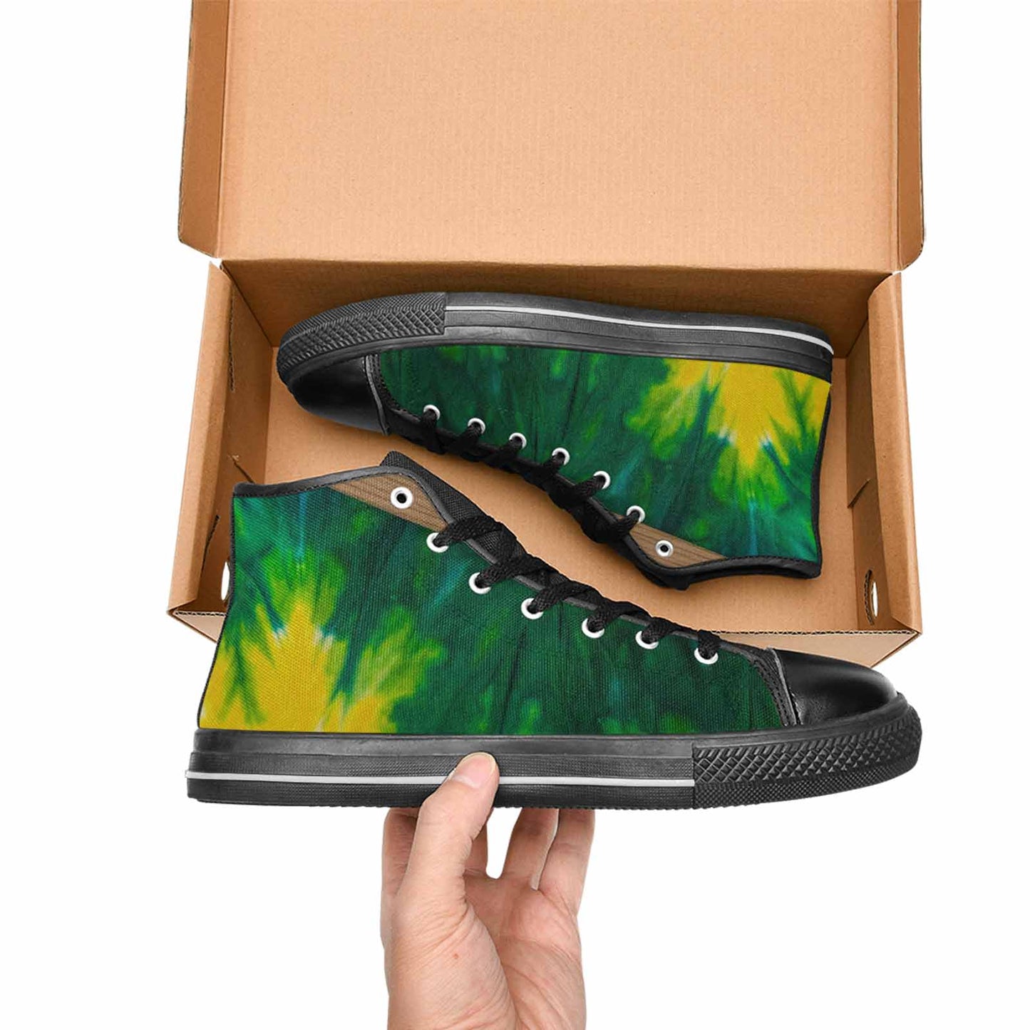 MEN'S Tie Dye Classic High Top Canvas Vibrant Chaos Shoes