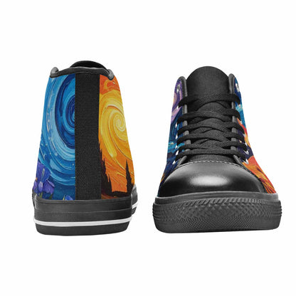 MEN'S Van Gogh-Style Swirl High Top Canvas Dreamcore Shoes