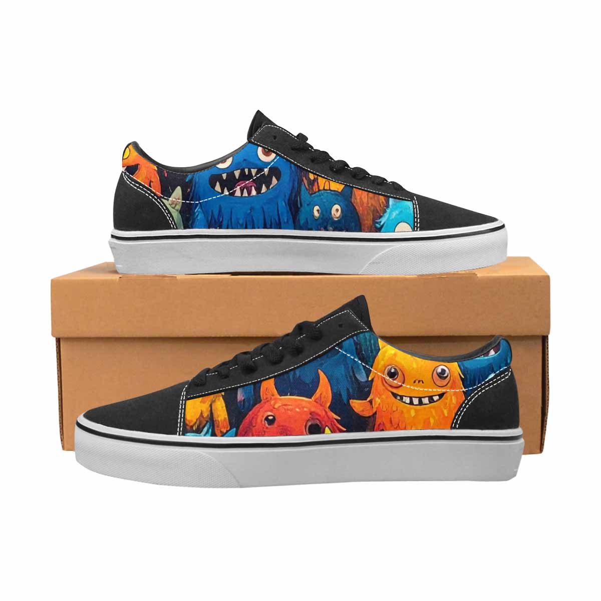 WOMEN'S Monsters (general) Cartoon Monst Lace-Up Canvas Aesthetic Custom Shoes