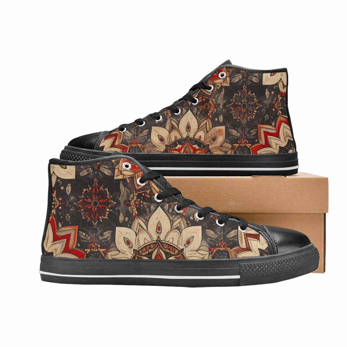 MEN'S Mandala High Top Canvas Cottagecore Custom Sneakers