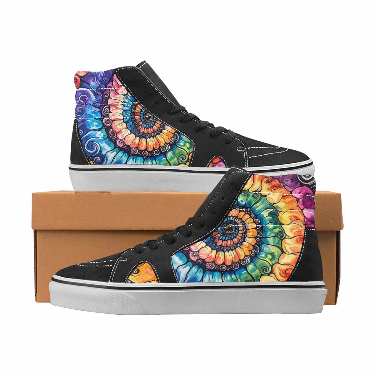 WOMEN'S Tie Dye High Top Canvas Original Design Dreamcore Customized Sneakers