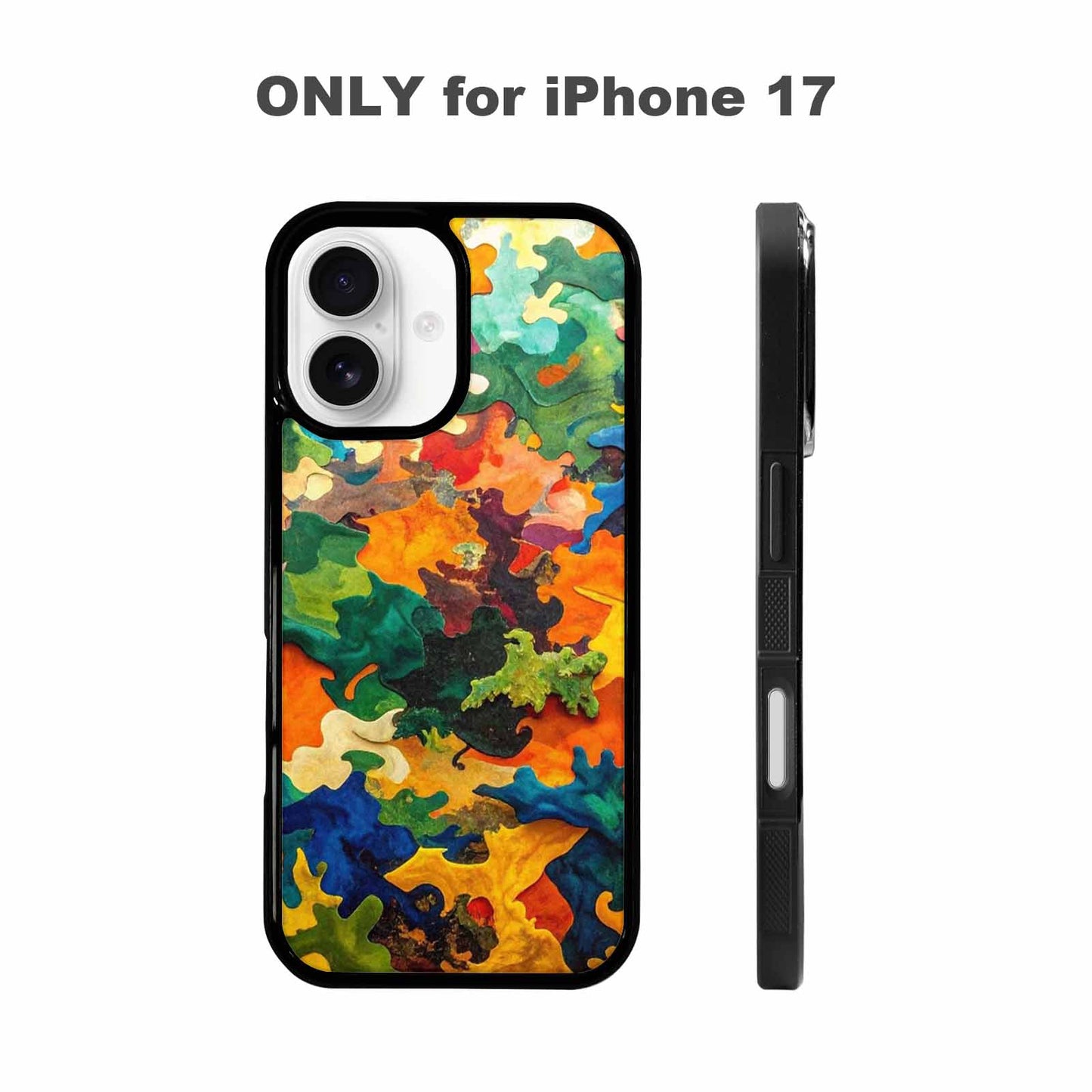 iPhone 17 Case — Camo Patches Full Color Camo, Custom Printed Phone Case