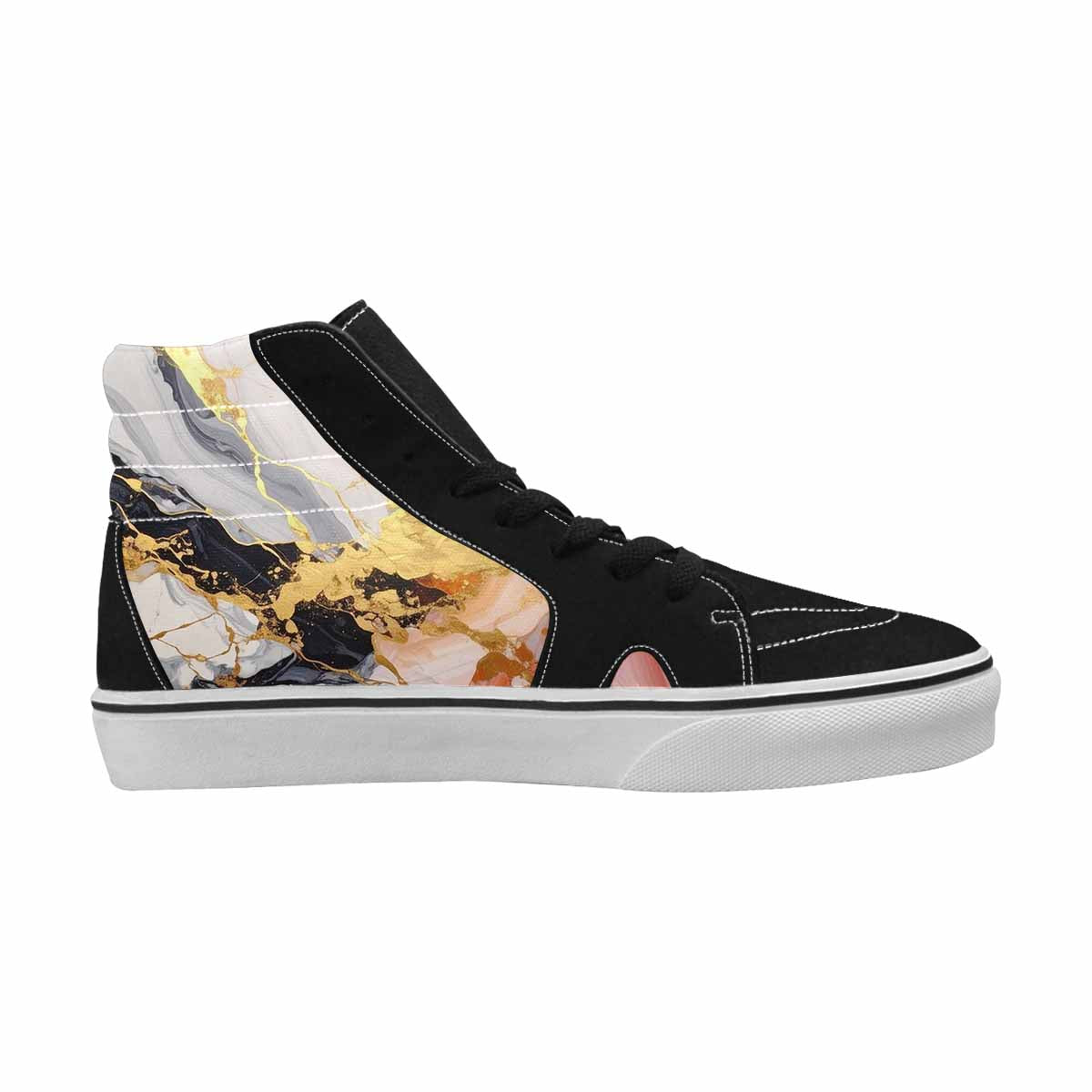 MEN'S Marble Vein High Top Canvas Wallpaper Art Sneakers