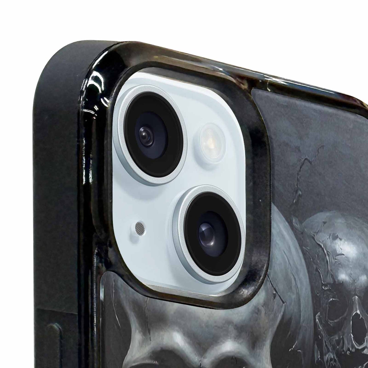 iPhone 15 Plus Case — Grey Dark Black And Grey Tones, Custom Art Phone Cover