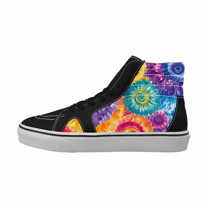 WOMEN'S Tie Dye Swirl High Top Canvas Cottagecore Custom Shoes