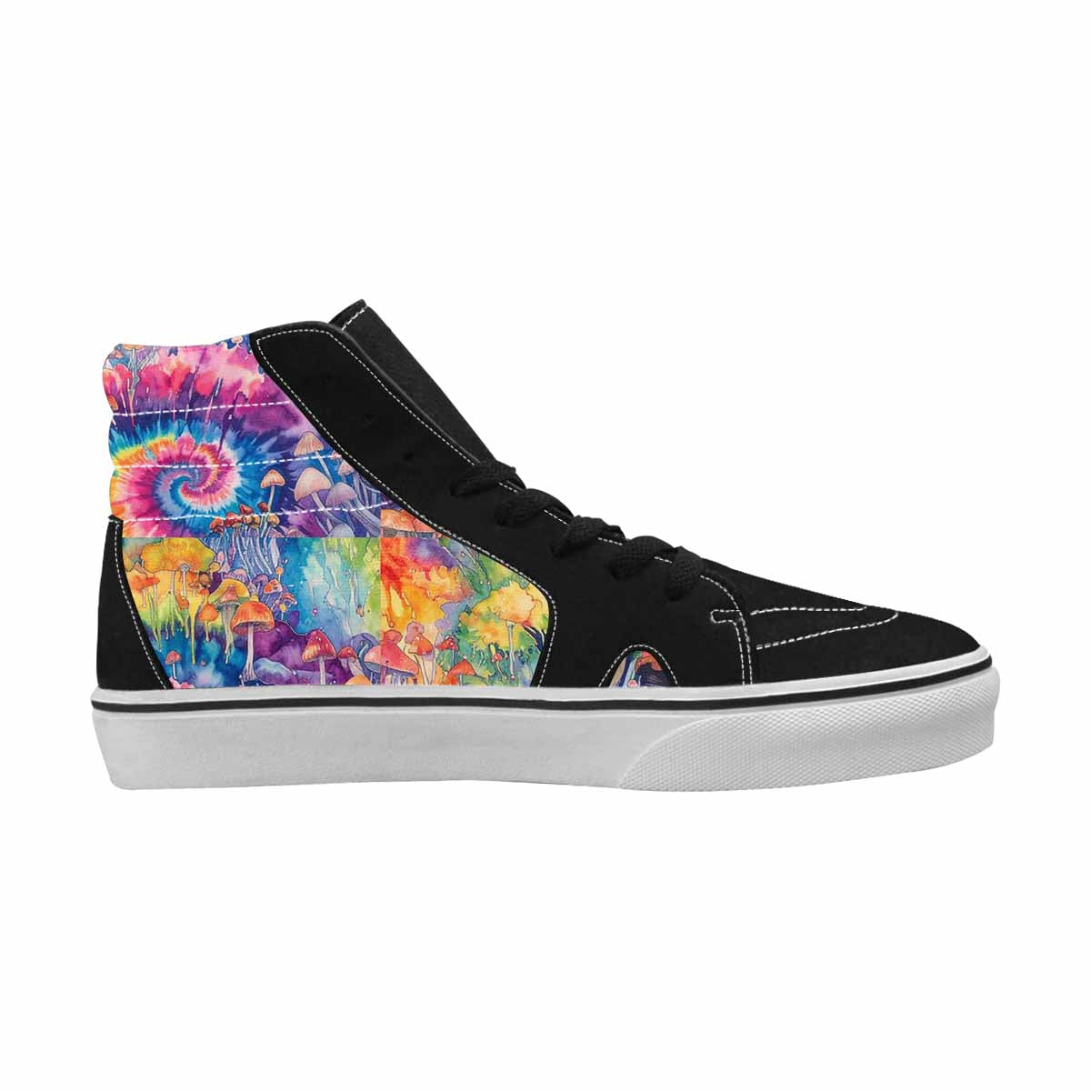 MEN'S Mushrooms  Tie Dye High Top Canvas Wallpaper Art Sneakers