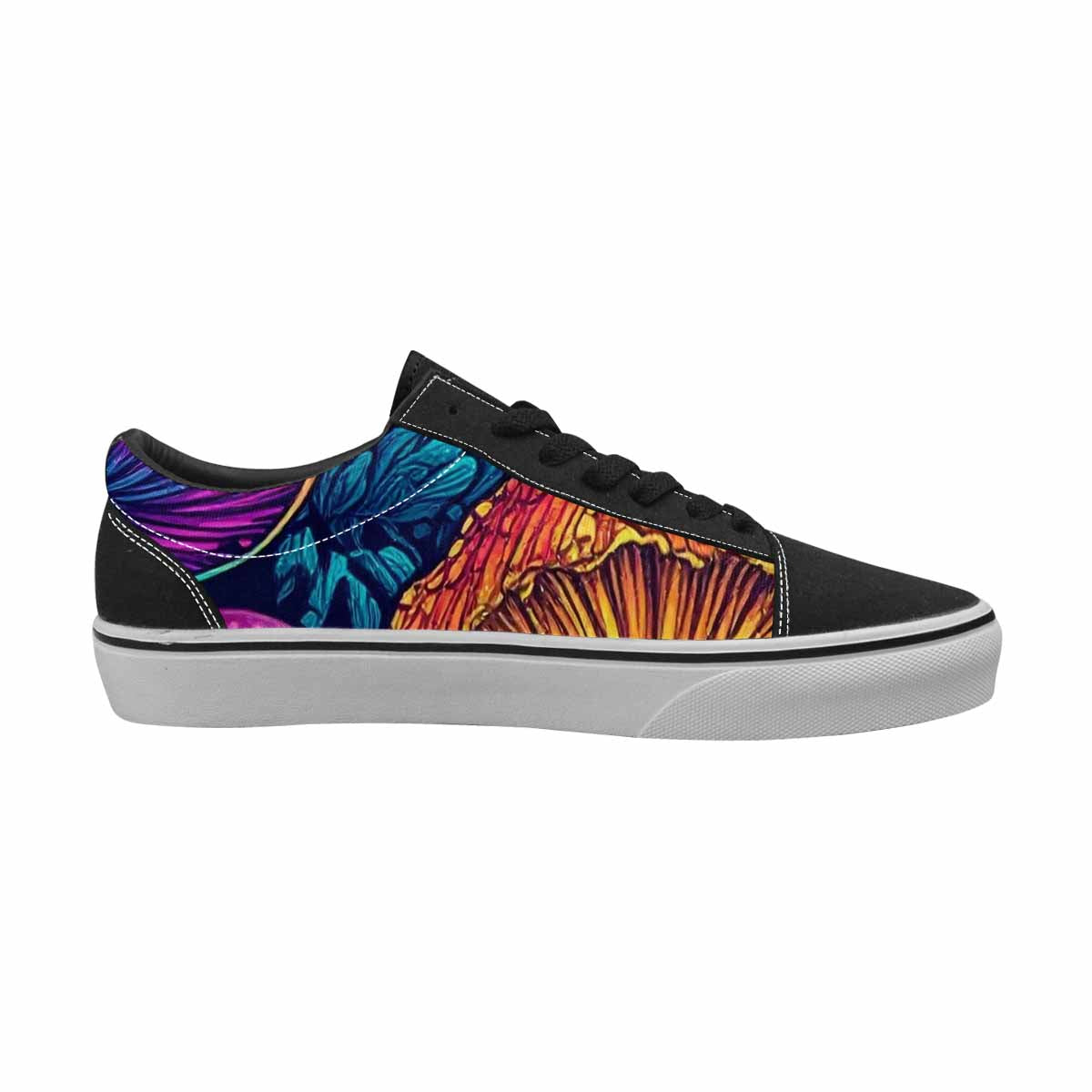 WOMEN'S Psychedelic Mushroom Canvas Lace-Up Aesthetic Custom Sneakers