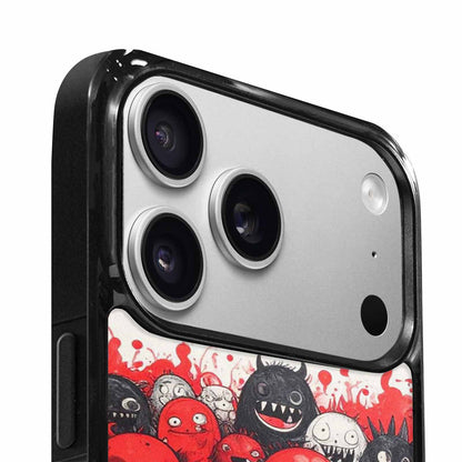 iPhone 17 Pro Max Case — Black &amp; Red Ink Cartoon Cute, Personalized Phone Case